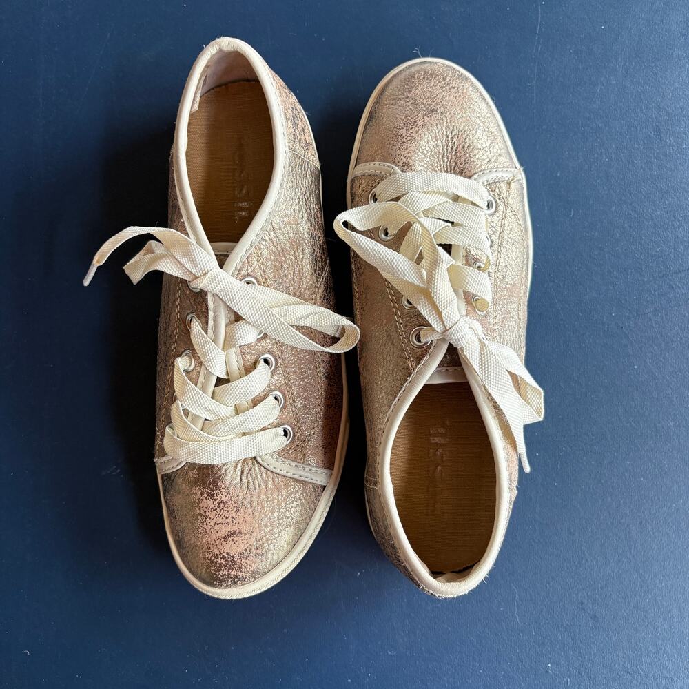 Fossil Gold Metallic Shimmer Statement Sneakers L… - image 1